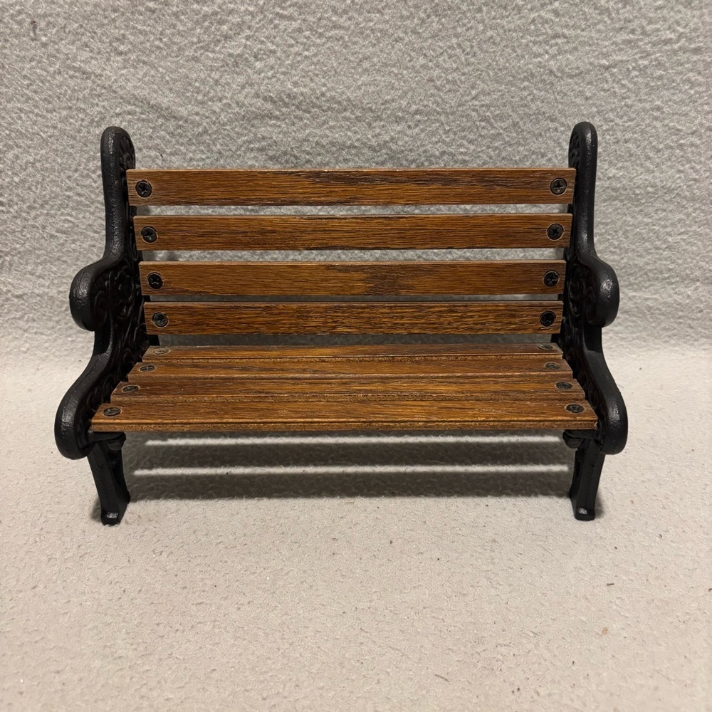 Vintage Cast Iron and Wood Bench for Dolls or Plush